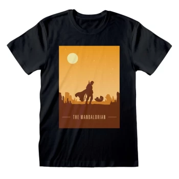 Image of Mandalorian - Retro Poster Unisex Medium T-Shirt - Black