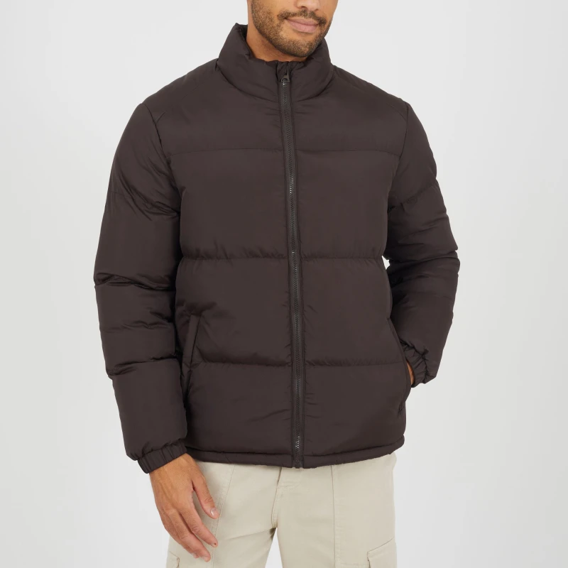 Image of Brave Soul Padded Medium Puffer Jacket Brown male Small