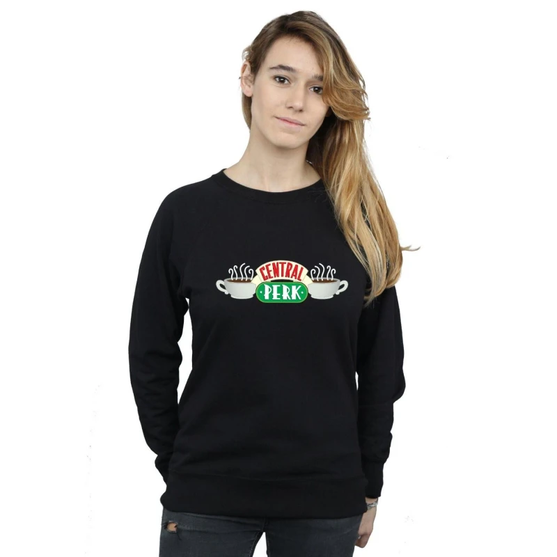 Image of Friends Central Perk Sweatshirt Black female
