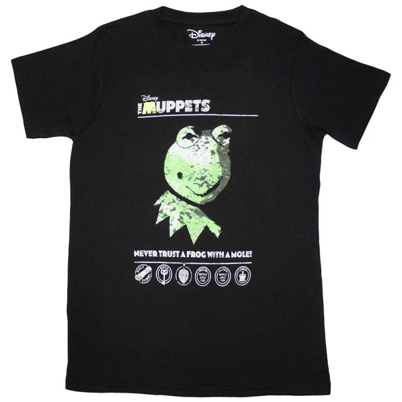 Image of Disney The Muppets Never Trust A Frog T Shirt Black unisex
