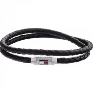 Image of Tommy Hilfiger Jewellery Braided Leather Double Bracelet