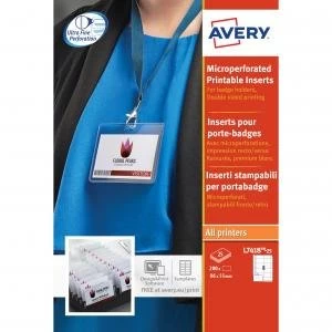 Image of Avery Name Badge Insert 86x55mm Pack of 200
