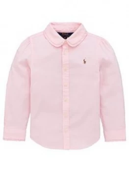 Image of Ralph Lauren Girls Classic Long Sleeve Oxford Shirt - Pink