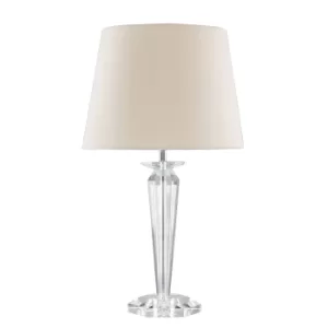 Image of Davenport K9 Crystal Table Lamp with Beige Aspen Shade