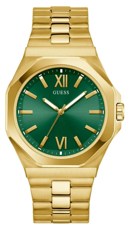 Image of Guess GW0849G2 EMPEROR (41.5mm) Green Sunray Dial / Gold PVD Watch