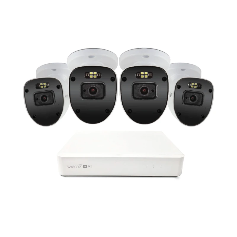 Image of SWANN AdvancedX SWNVK-8ADVX5MP4B 8-channel 3K NVR Security System - 1TB, 4 Cameras, White 840236145058