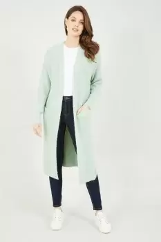 Image of Sage Green Soft Touch Knitted Maxi Cardi
