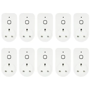 Image of electriQ Smart Plug with power meter for energy monitoring - Alexa/Google Home compatible - 10 Pack