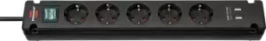 Image of Brennenstuhl Bremounta power extension 3m 5 AC outlet(s) Indoor Black