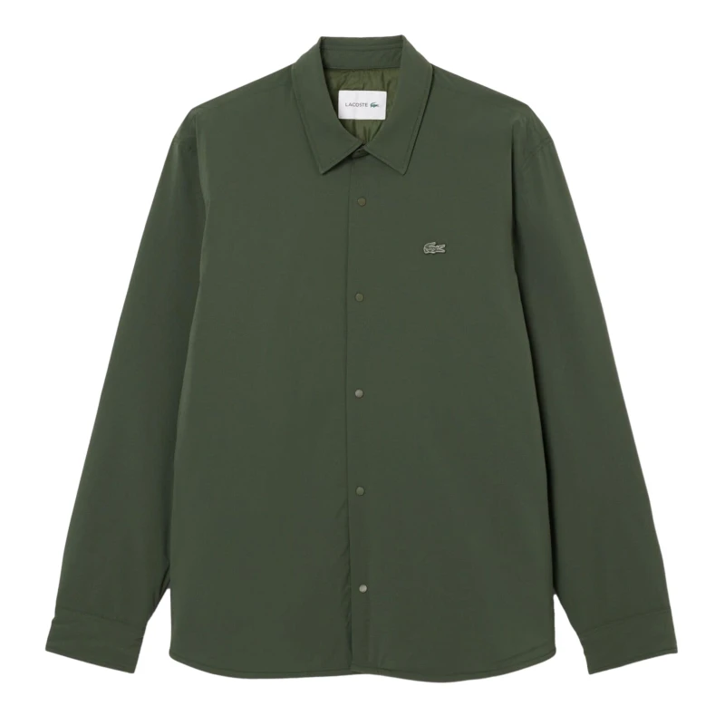 Image of Lacoste Quilted Water-Repellent Overshirt Green male 16.5