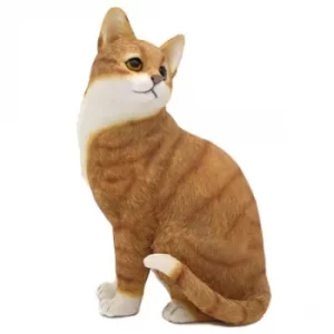 Image of Cat Figurine Of Sitting Ginger & White Cat By Lesser & Pavey