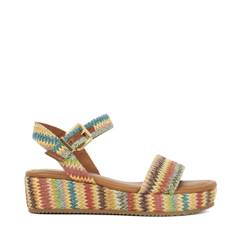 Image of Dune London Womens Rainbow Flatform Sandals Multi female 4 (37)