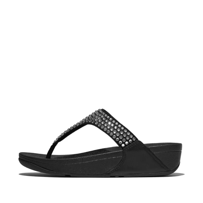 Image of FitFlop LULU MAXI CRYSTAL womens Flip flops / Sandals (Shoes) in Black