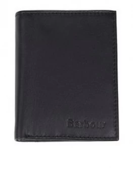 Image of Barbour Small Leather Card Holder With Zip - Black