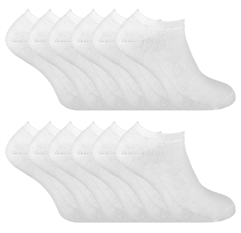 Image of Sock Snob Sock Snob Men 12 Pairs Thermal Winter Invisible Low Cut Trainer Socks in White Size: 6-11 White 6-11 Male 5060910925331