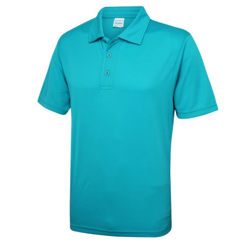 Image of AWDis AWDis Men Just Cool Plain Sports Polo Shirt in Turquoise Size: Small Turquoise S Male 5057520134680