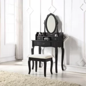 Image of Lumberton Black Antique Dressing Table Set Black