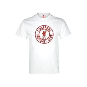 Image of Liverpool Crest T Shirt Youths White 12-13 Years