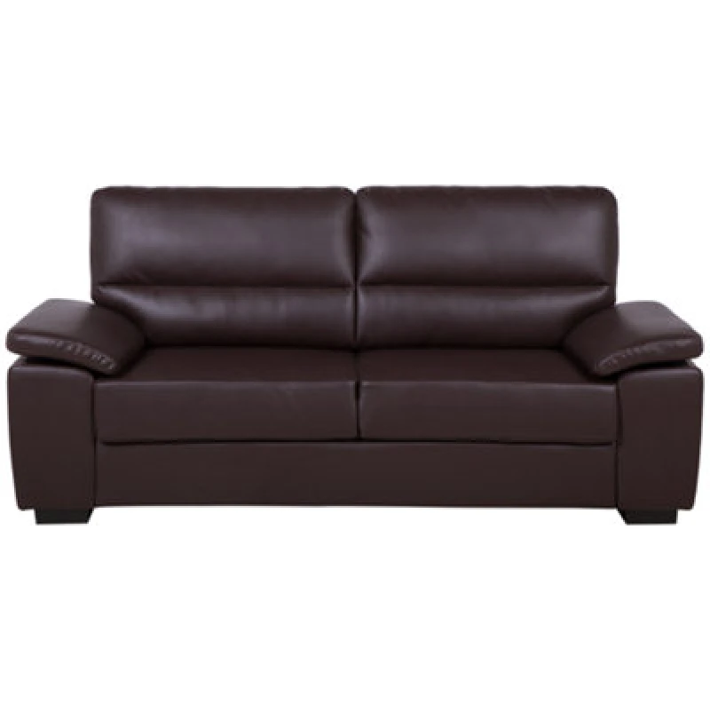 Image of Beliani Sofa 3 Seater Vogar Faux Leather Dark Brown