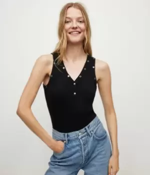 Image of AllSaints Womens Ava Bodysuit, Black, Size: 8
