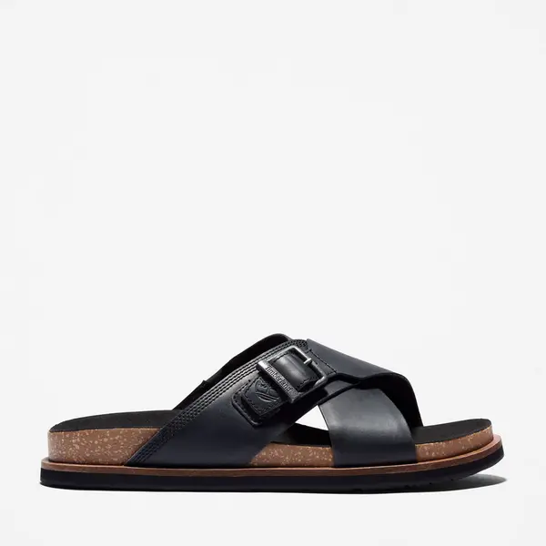 Image of Timberland Amalfi Vibes Cross Strap Sandal For Men In Black Black, Size 7.5