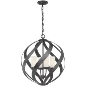 Image of Quintiesse Quoizel Blacksmith Spherical Pendant Ceiling Light Old Black, IP44