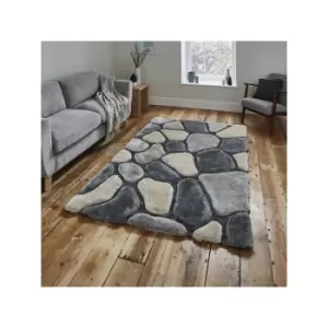 Image of Noble House NH5858 Shaggy Hand Tufted Rug, Grey/Blue, 150 x 230 Cm - Think Rugs