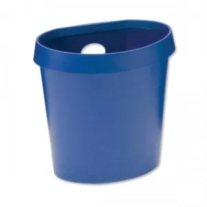 Image of Avery 18L Oval Flat Backed Waste Bin with Removable Rim Blue