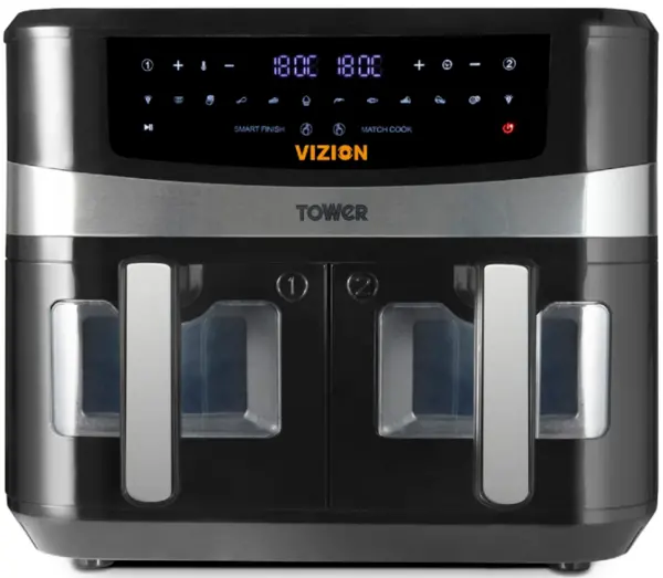 Image of Tower Vortx T17100 2600W 9L Dual Zone Air Fryer