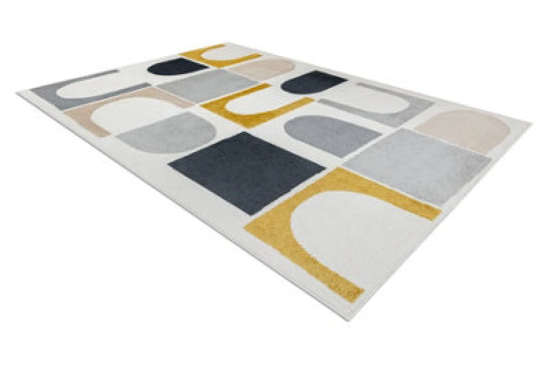 Image of RugsX Carpet Fusion 0213 White / Yellow - Geometric, Modern, Abstract 80X150 Cm