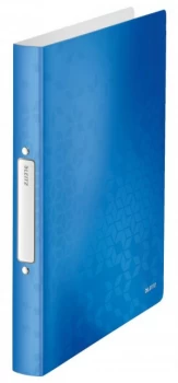 Image of Leitz WOW 2-O Ringbinder A4 PP 25mm Blue Metallic PK10