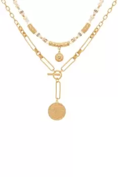 Image of Gold Double Layer Ball & Disc 'Festivity' Necklace