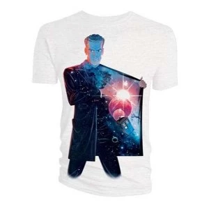 Image of Doctor Who - 12th Doctor Galaxy Coat Lining Mens Medium T-Shirt - White