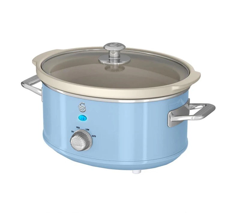 Image of Swan 3.5L Slow Cooker - Retro Blue SF17021BLN