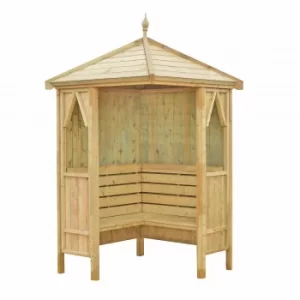 Image of Shire FSC Honeysuckle Corner Pressure Treated Garden Arbour with Bench