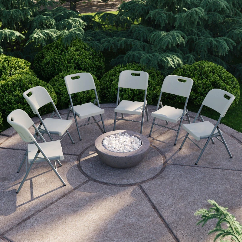 Image of Lassic Home Vida Set of 6 Outdoor Indoor Folding Chairs White unisex Set of 6