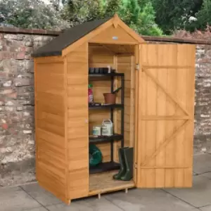 Image of 4X3 Apex Dip Treated Overlap Golden Brown Wooden Shed With Floor