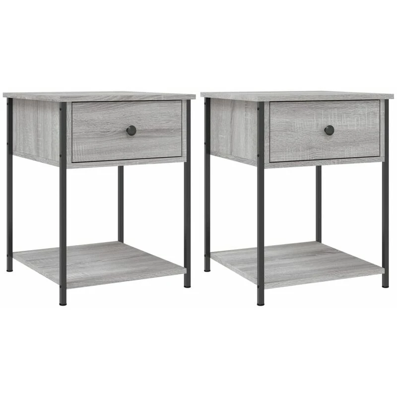 Image of VIDAXL Bedside Tables 2 pcs Grey Sonoma 44x45x58cm Engineered Wood Vidaxl 8720845938093