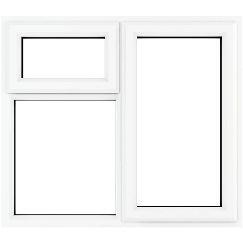 Image of Crystal Triple Glazed Window White Rh Top 905 X 965Mm Clear 37WHTG905965