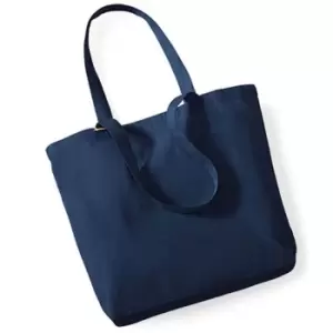 Image of Westford Mill Organic Cotton Shopper Bag - 16 Litres (Pack of 2) (One Size) (Navy Blue)