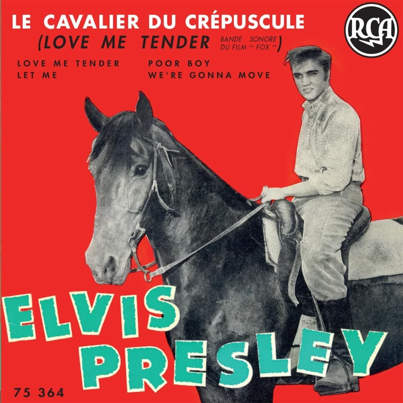 Image of Elvis Presley Le Cavalier Du Crepusculte (Love Me Tender) [Limited Edition Red Vinyl] 7" Single Black unisex