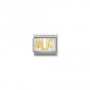Image of Nomination Composable Classic Writings 18K Gold Mum Link 030107/14