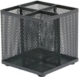 Image of OSCO Wiremesh Square Pen Pot Graphite