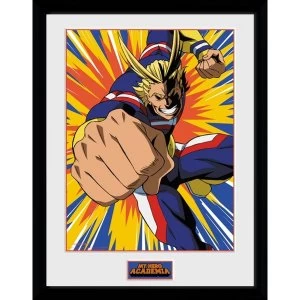 Image of My Hero Academia All Might Action Framed Collector Print