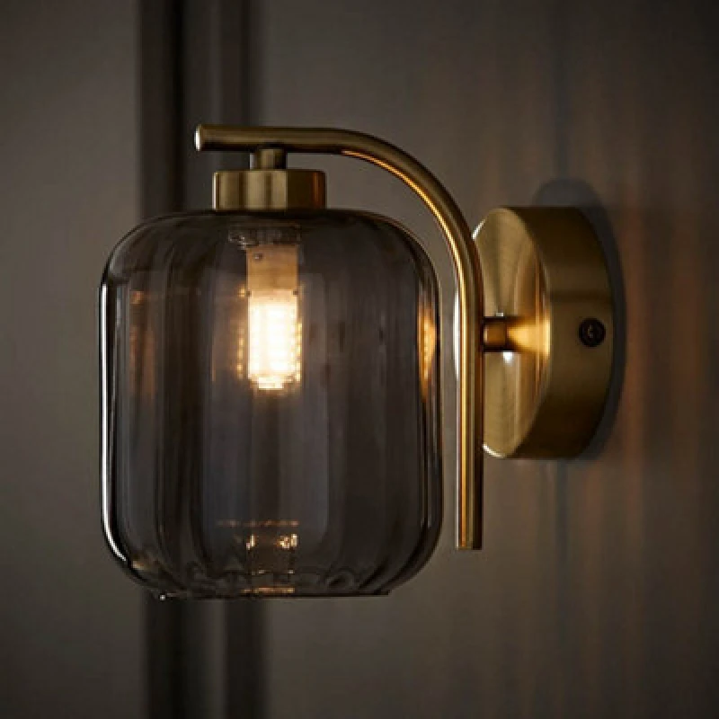 Image of Ribbed Glass Wall Light