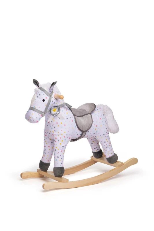 Image of Bigjigs Toys Patterned' Rocking Horse White