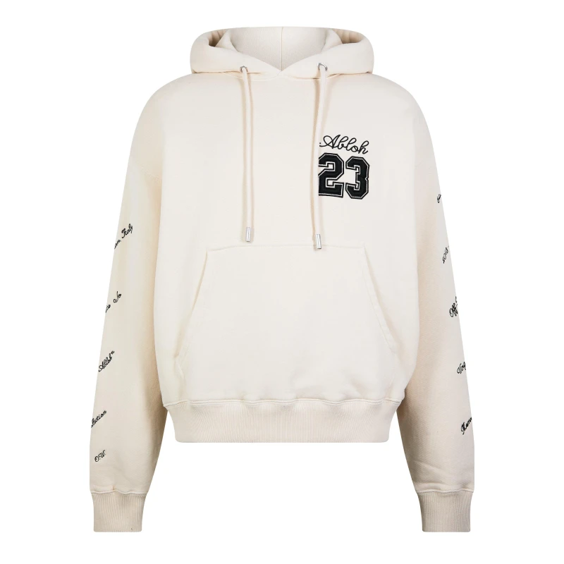 Image of Off White Mens 23 Logo Hoodie, All-over Graphic Print Black male L