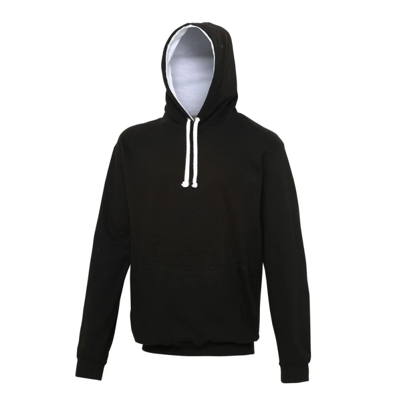 Image of AWDis AWDis Men Varsity Hooded Sweatshirt Hoodie in Jet Black Size: Small Jet Black S Male 5057520073934