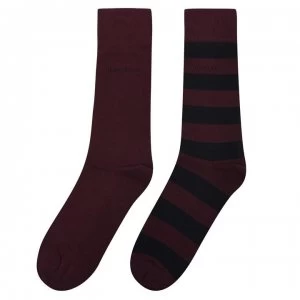Image of Hugo Boss 2 Pack Stripe Socks Red
