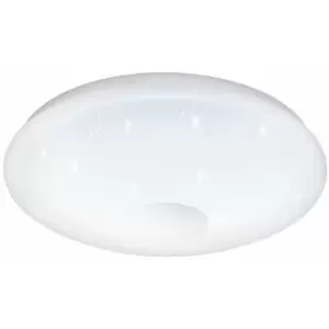 Image of Wall Flush Ceiling Light White Shade White Plastic Crystal Effect LED 20W Incl